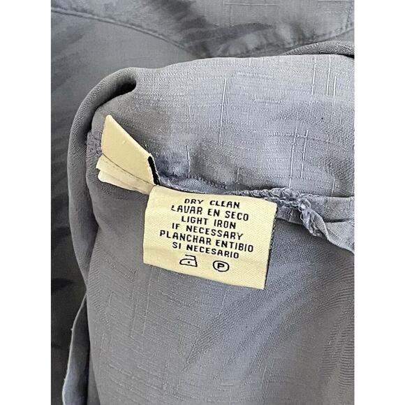 Jamaica Jaxx Mens XXL Blue Button Down Shirt Hawaiian 100% Silk Pre-owned - Picture 6 of 9